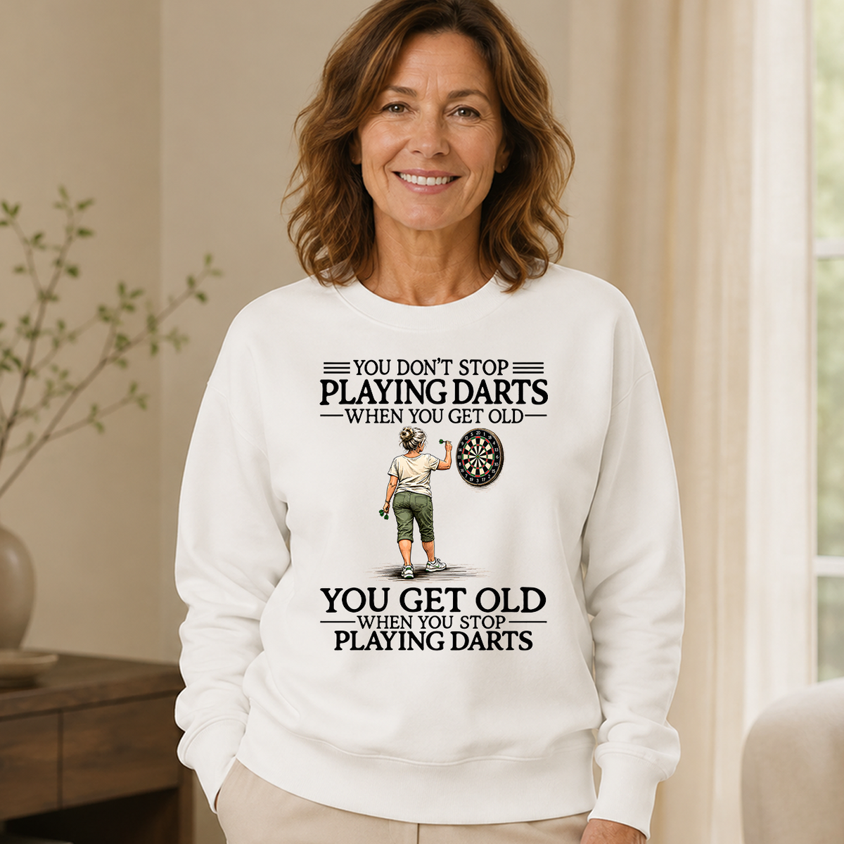Don't Stop Playing Darts - 6-CS2D-White