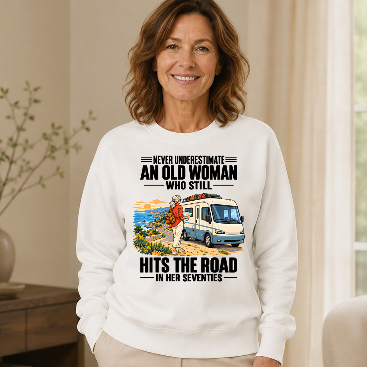 An Old Woman Still Hits The Road In Her 70s - 6-CS2D-White