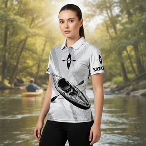 Custom Name Kayaking Black And White All Over Print Shirt