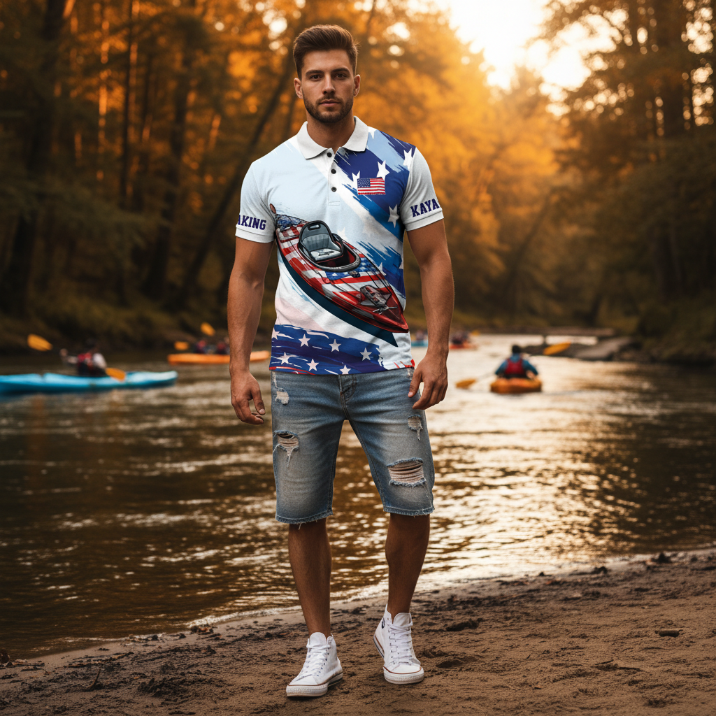 Custom Name Kayaking America All Over Print Shirt