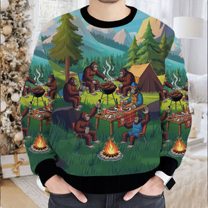 Sasquatch Family BBQs Ugly Sweater