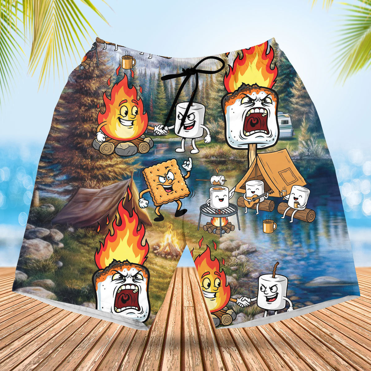 Vintage Camping Marshmallow Hawaiian Shirt