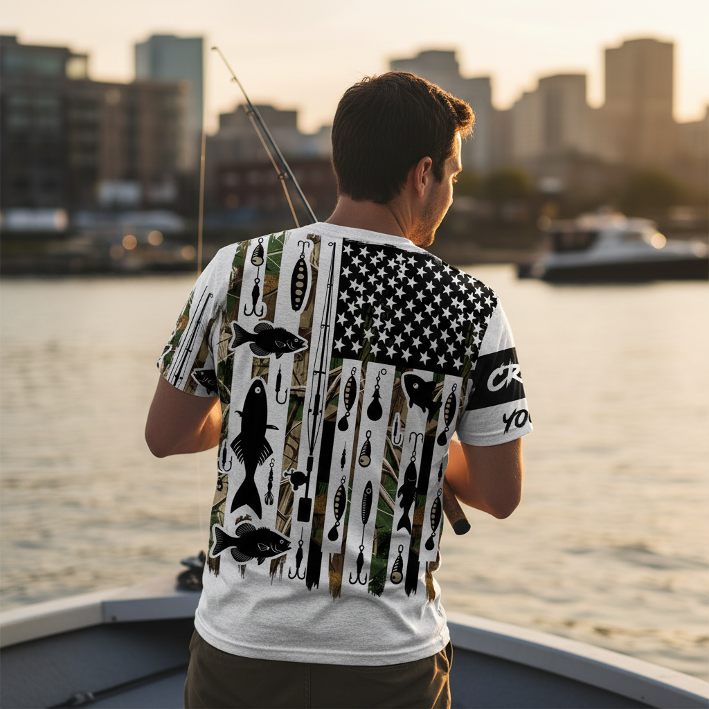 Custom Name Crappie Fish Black All Over Print Shirt