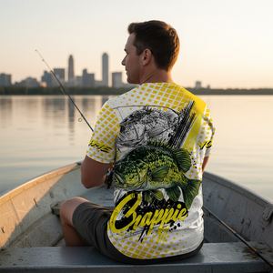 Custom Name Crappie Fish Yellow All Over Print Shirt