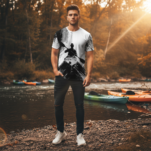 Black And White Kayaking Lover All Over Print Shirt