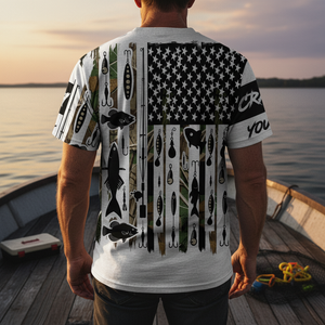 Custom Name Crappie Fish Black All Over Print Shirt
