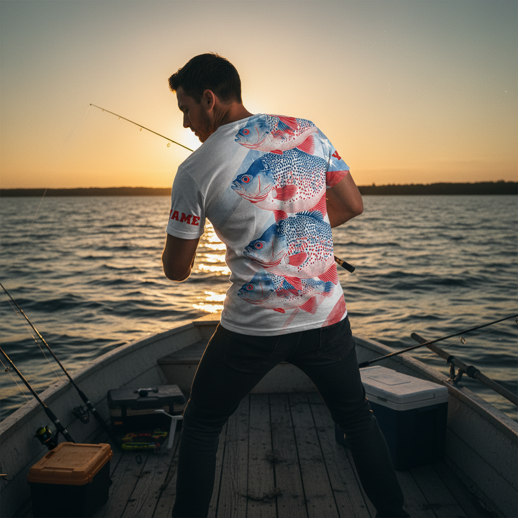 Custom Name Crappie Fish America All Over Print Shirt