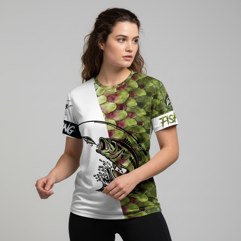 Bass Fishing Team Jerseys Green All Over Print Shirt
