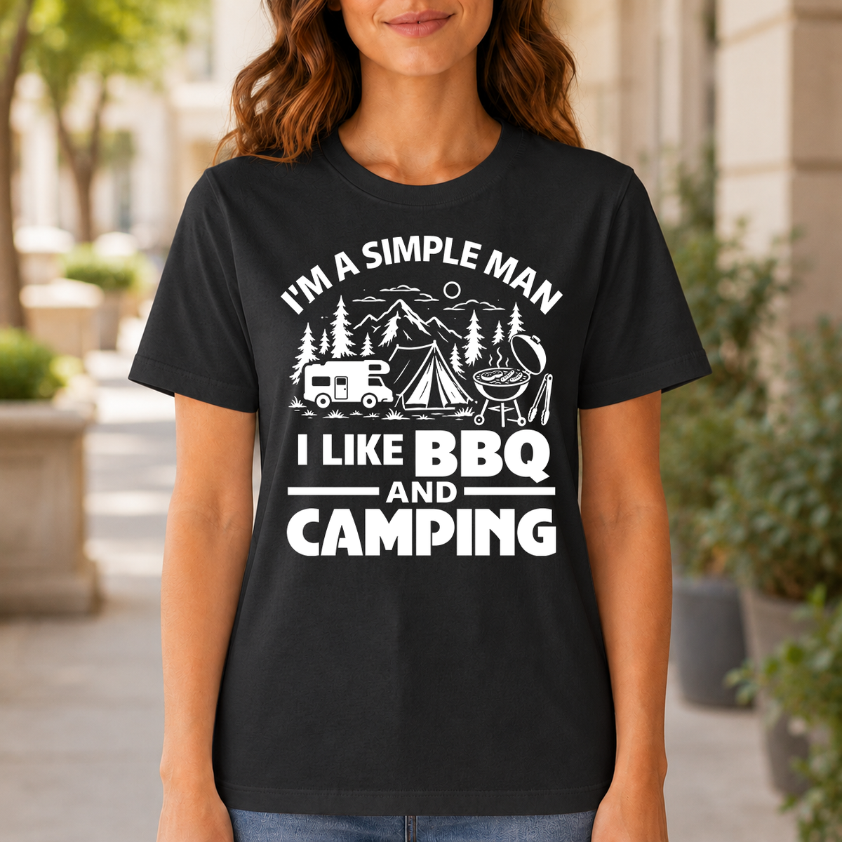 I Like BBQ And Camping - 6-TS2D-Black