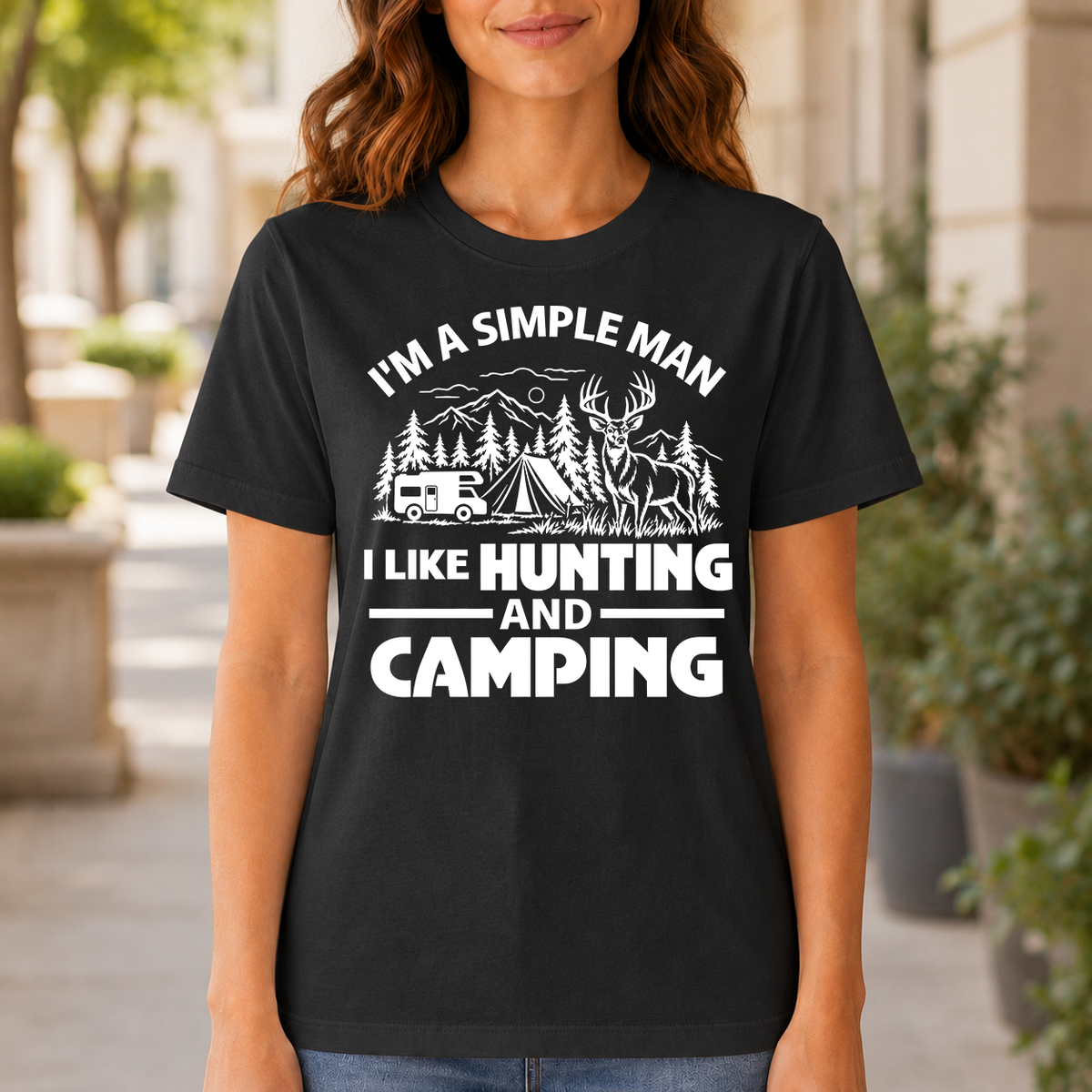 I Like Hunting And Camping - 6-TS2D-Black