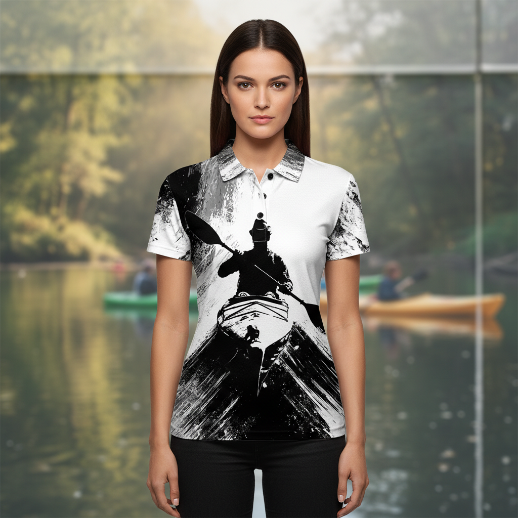 Black And White Kayaking Lover All Over Print Shirt