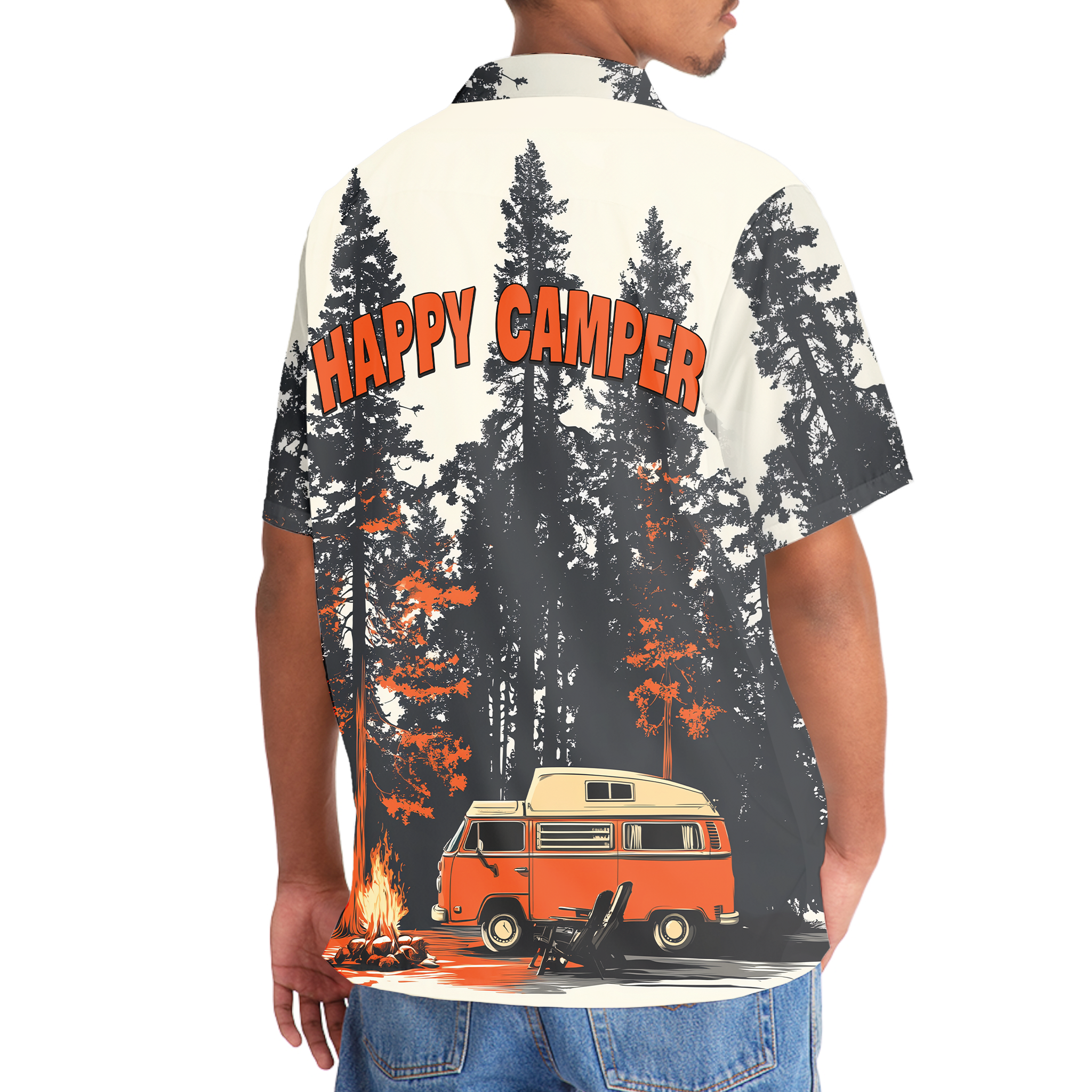 Happy Camper Campfire Hawaiian Shirt
