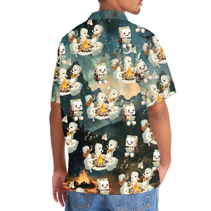 Cute Marshmallow Camping Hawaiian Shirt