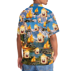 Funny Burning Marshmallow Camping Hawaiian Shirt