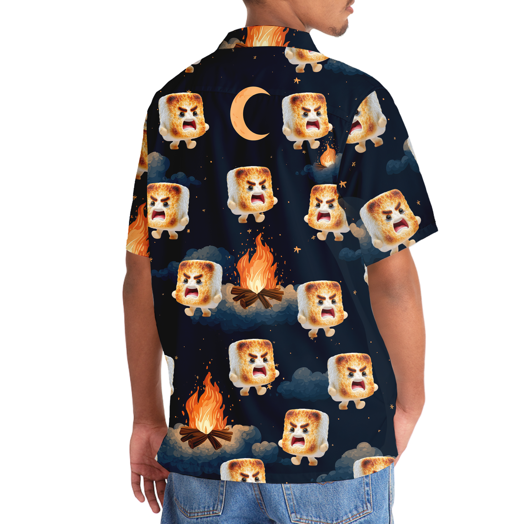Toasted Marshmallow Crying Cartoon Hawaiian Shirt