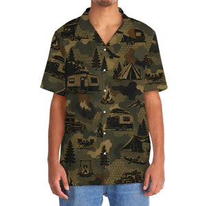 Camp Life Camping Camouflage Hawaiian Shirt