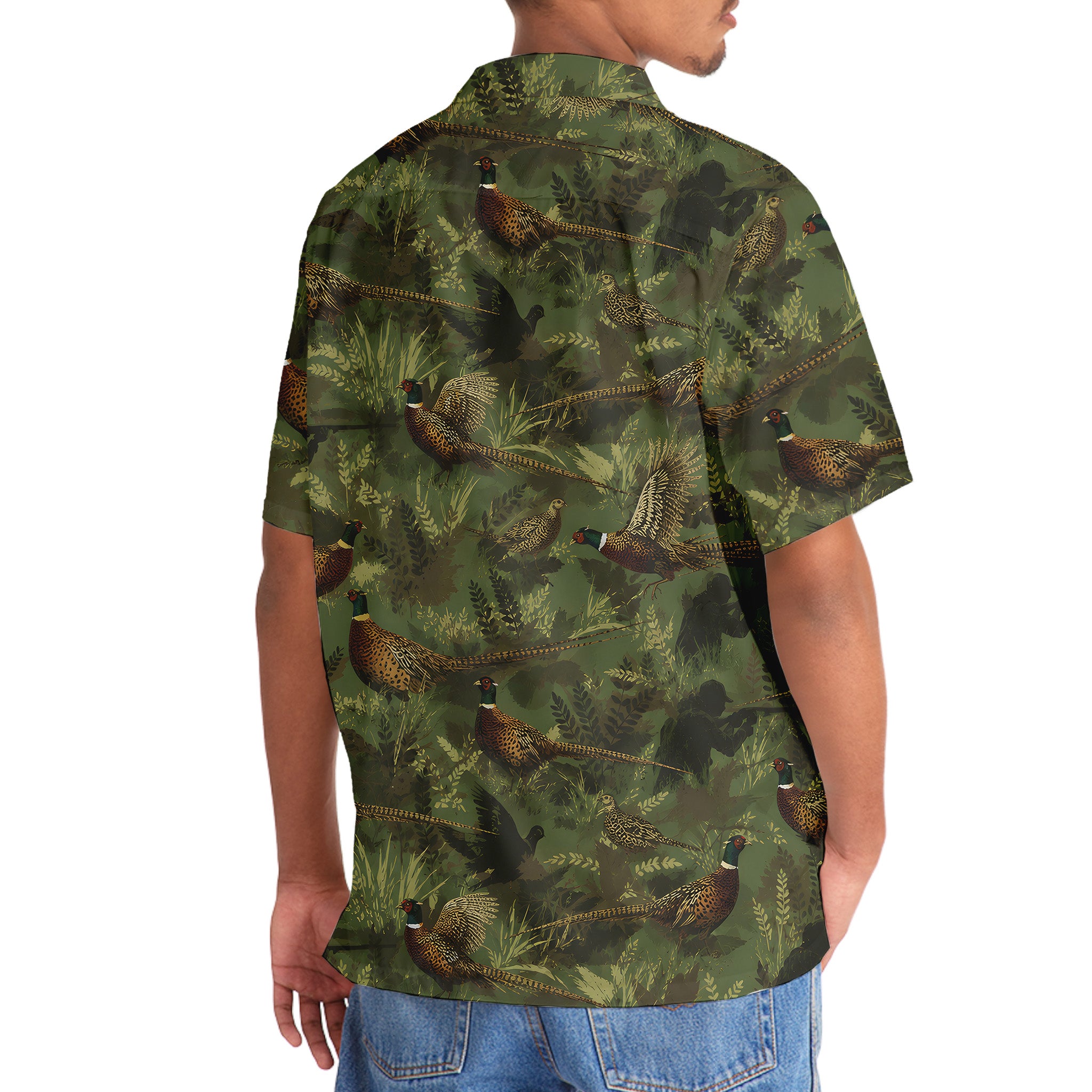 Camouflage Pheasant Hunting Pattern Hawaiian Shirt