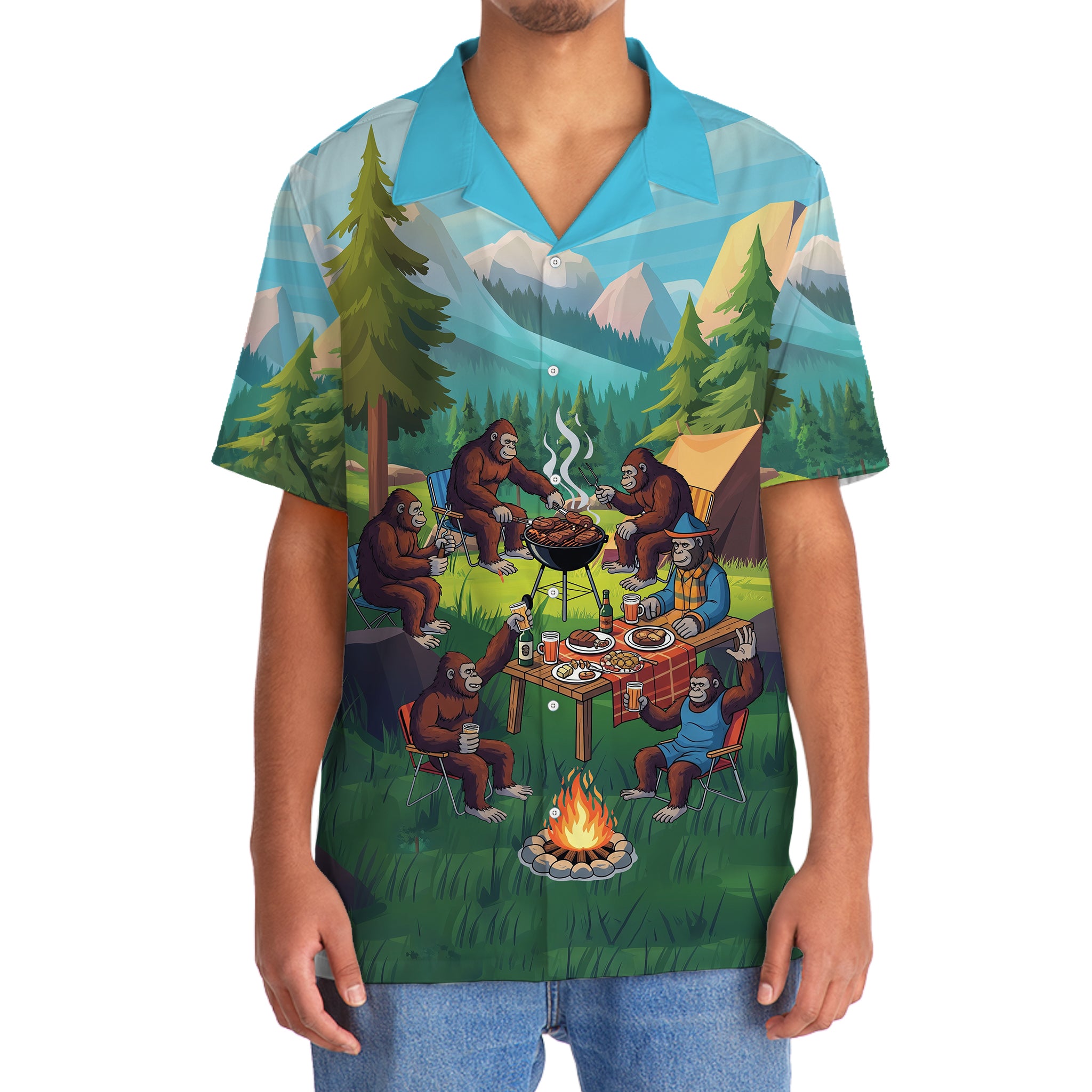 Sasquatch Family BBQs Hawaiian Shirt