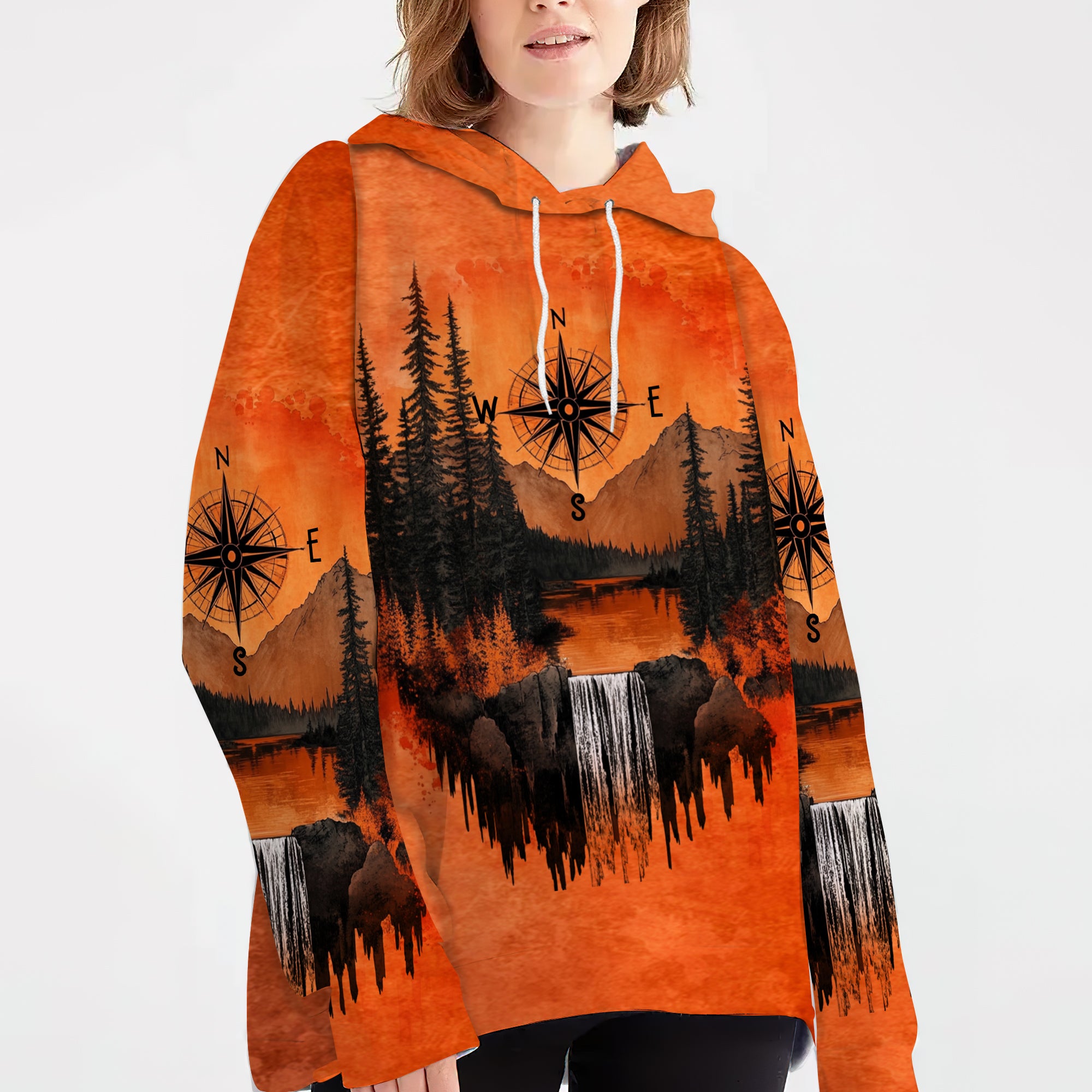 Into The Mountains I Go Orange All Over Print Shirt