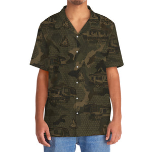 Fifth Wheel Camping Camouflage Hawaiian Shirt