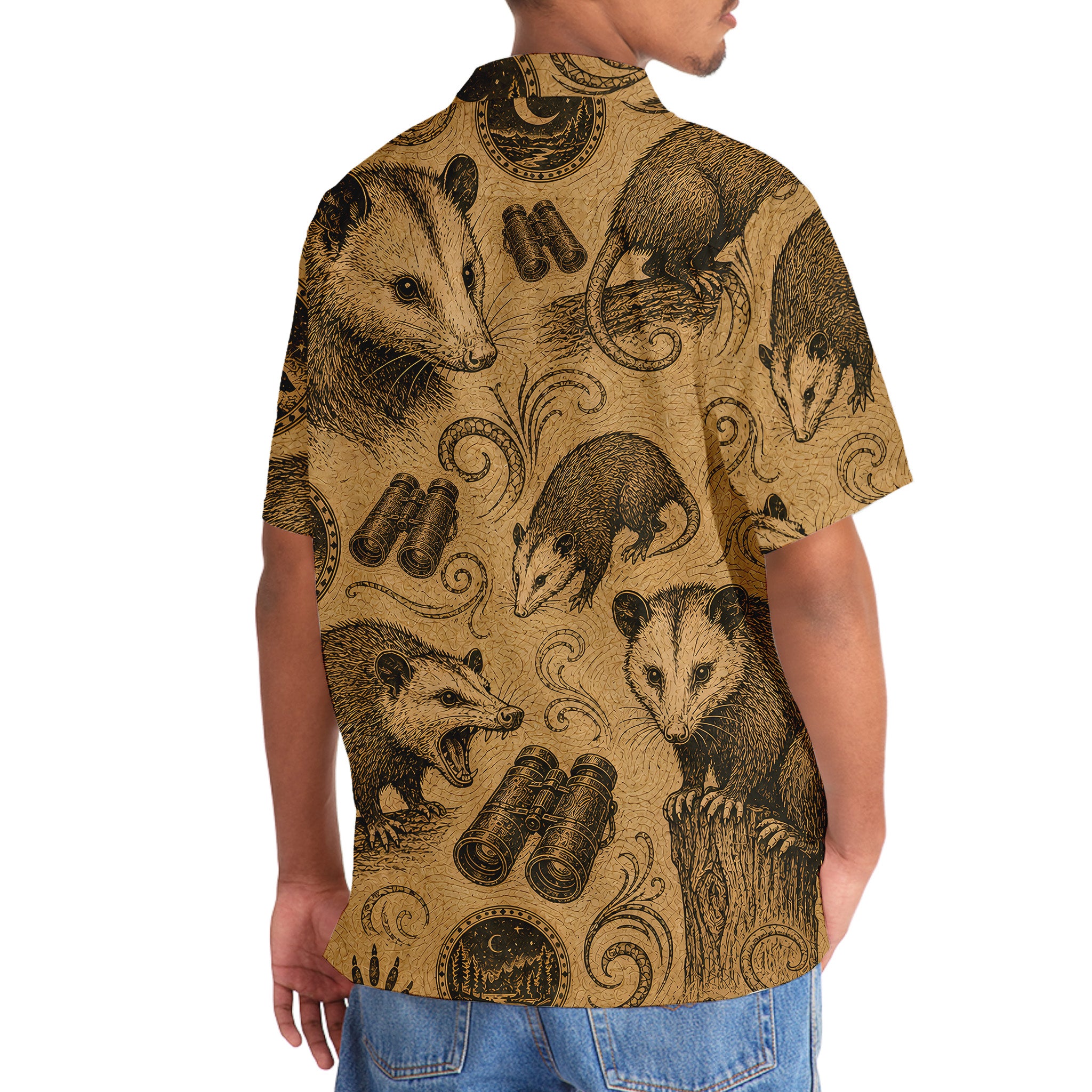 Opossum Hunting Vintage Artwork Hawaiian Shirt