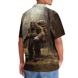 Bigfoot Camping In The Wild Hawaiian Shirt