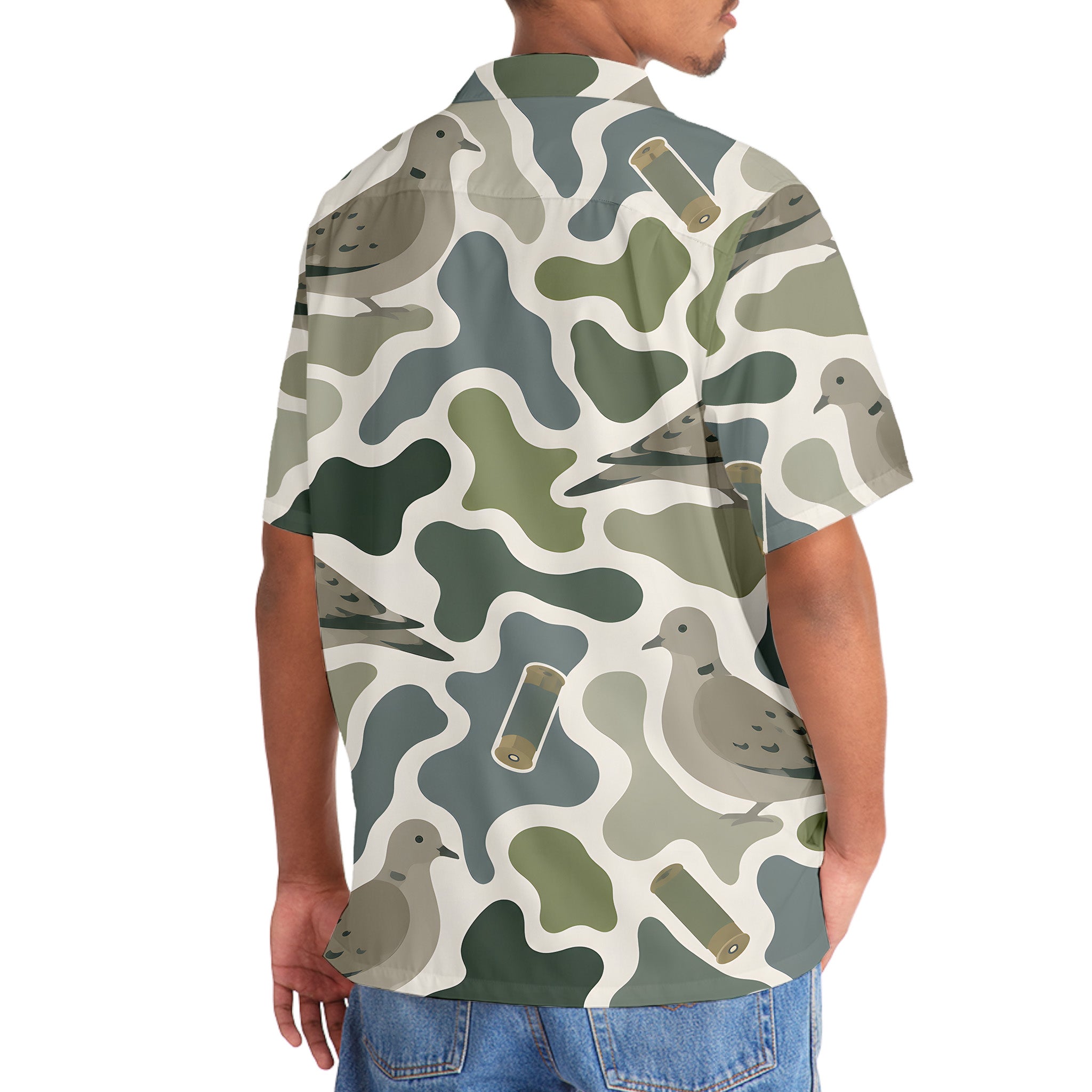 Dove Camouflage Hunting Funny Pattern Hawaiian Shirt