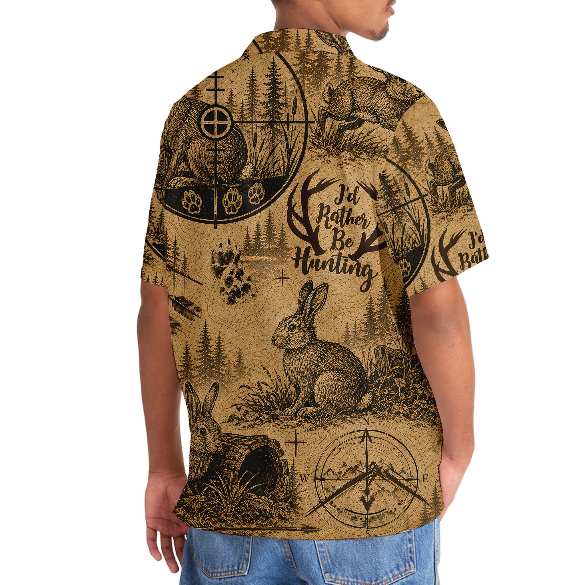 Rabbit I'd Rather be Hunting Hawaiian Shirt