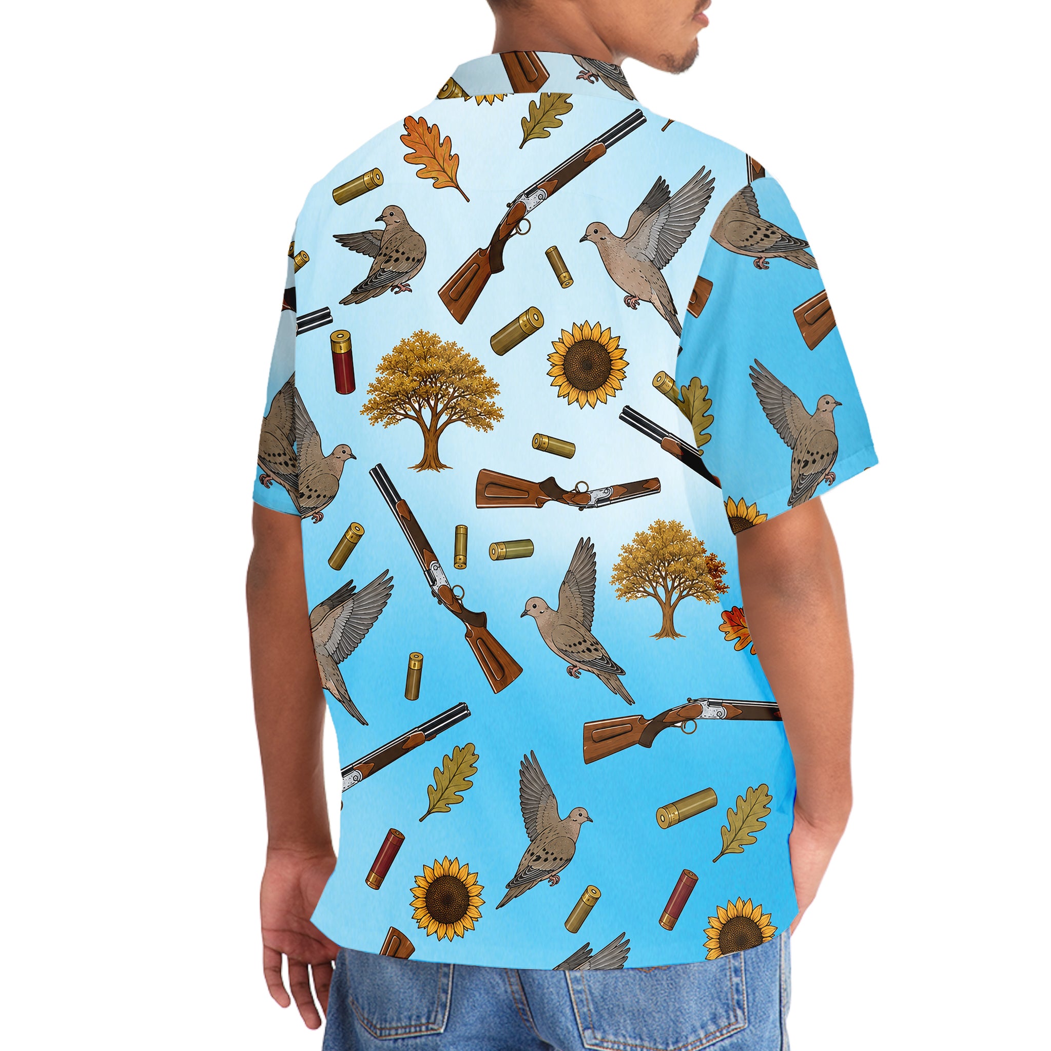 Blue Dove Hunting Hawaiian Shirt