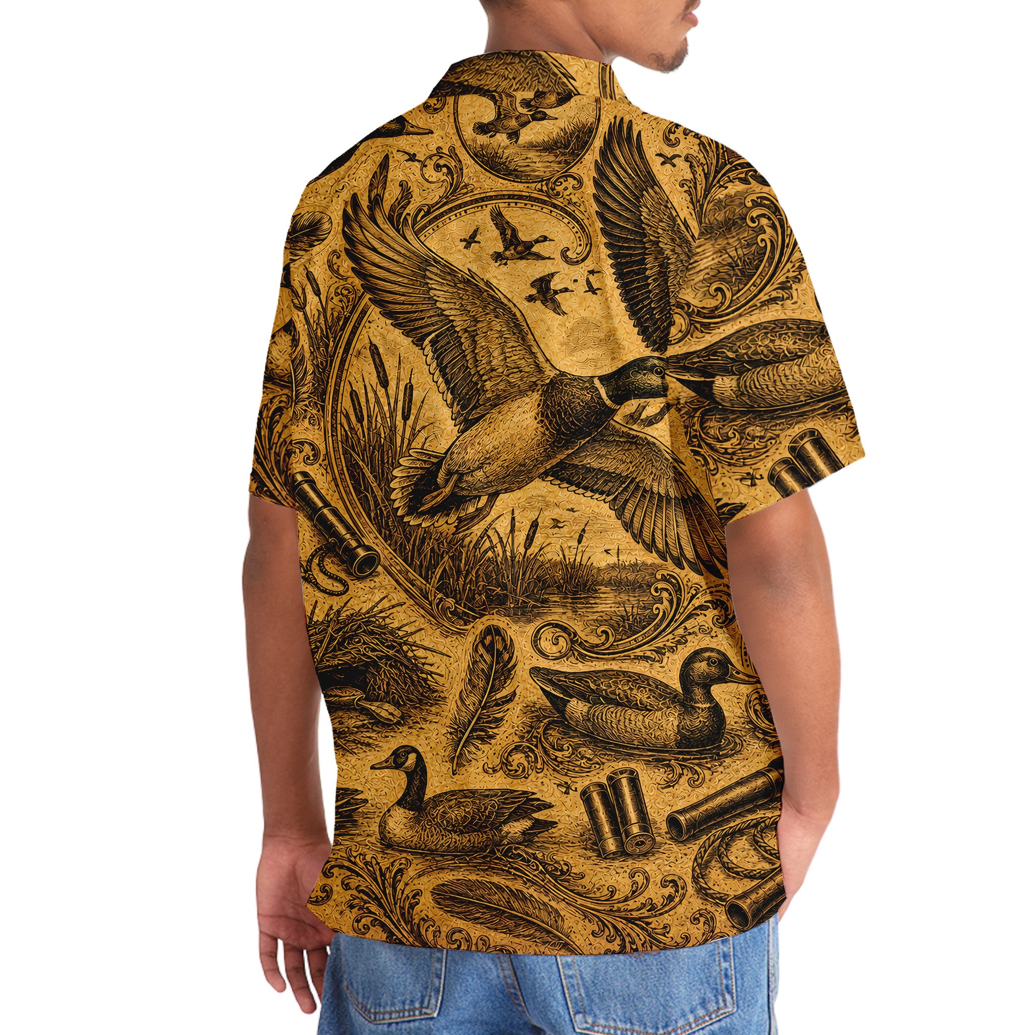 Duck Hunting Legend Vintage Art Hawaiian Shirt