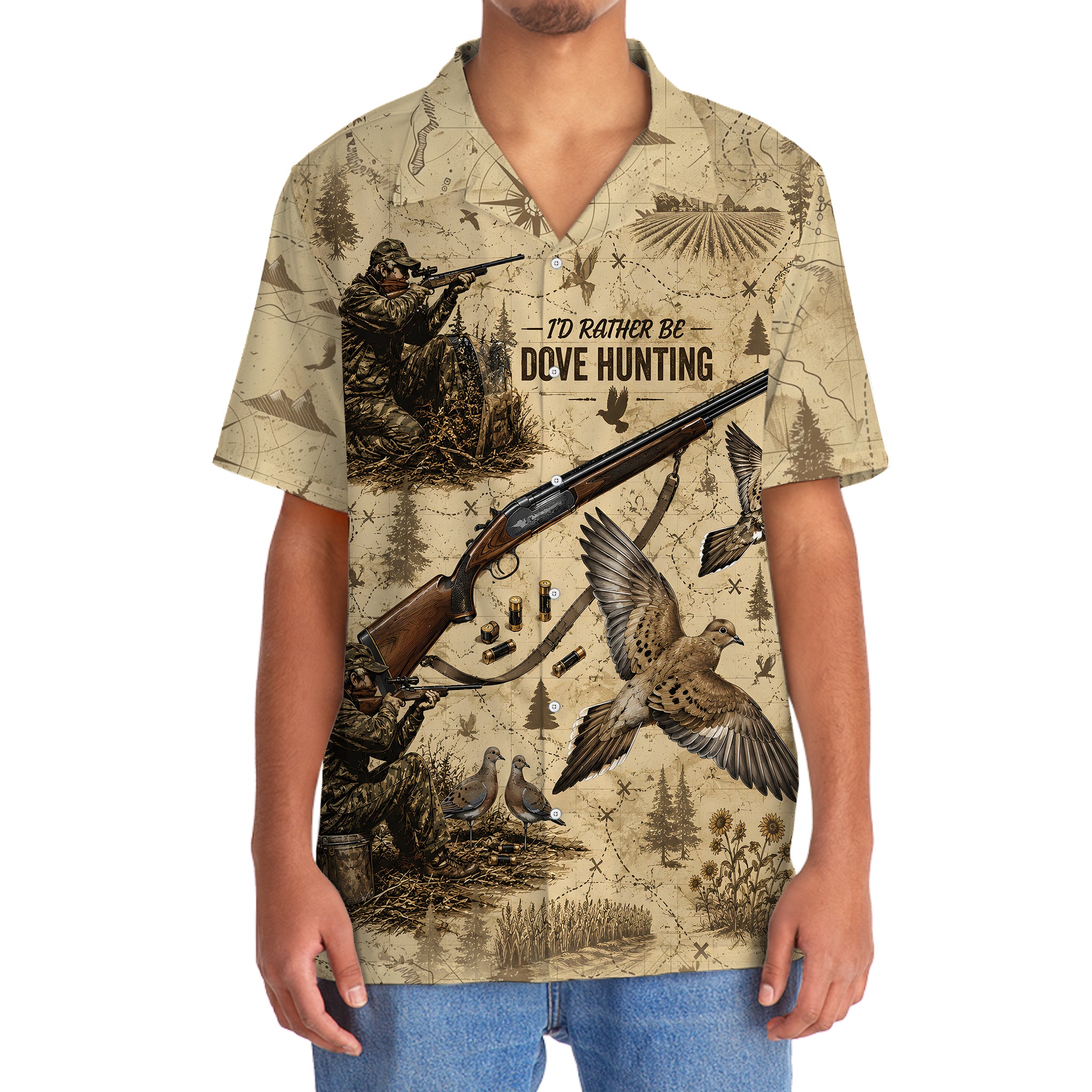 Vintage Dove Hunting Hawaiian Shirt