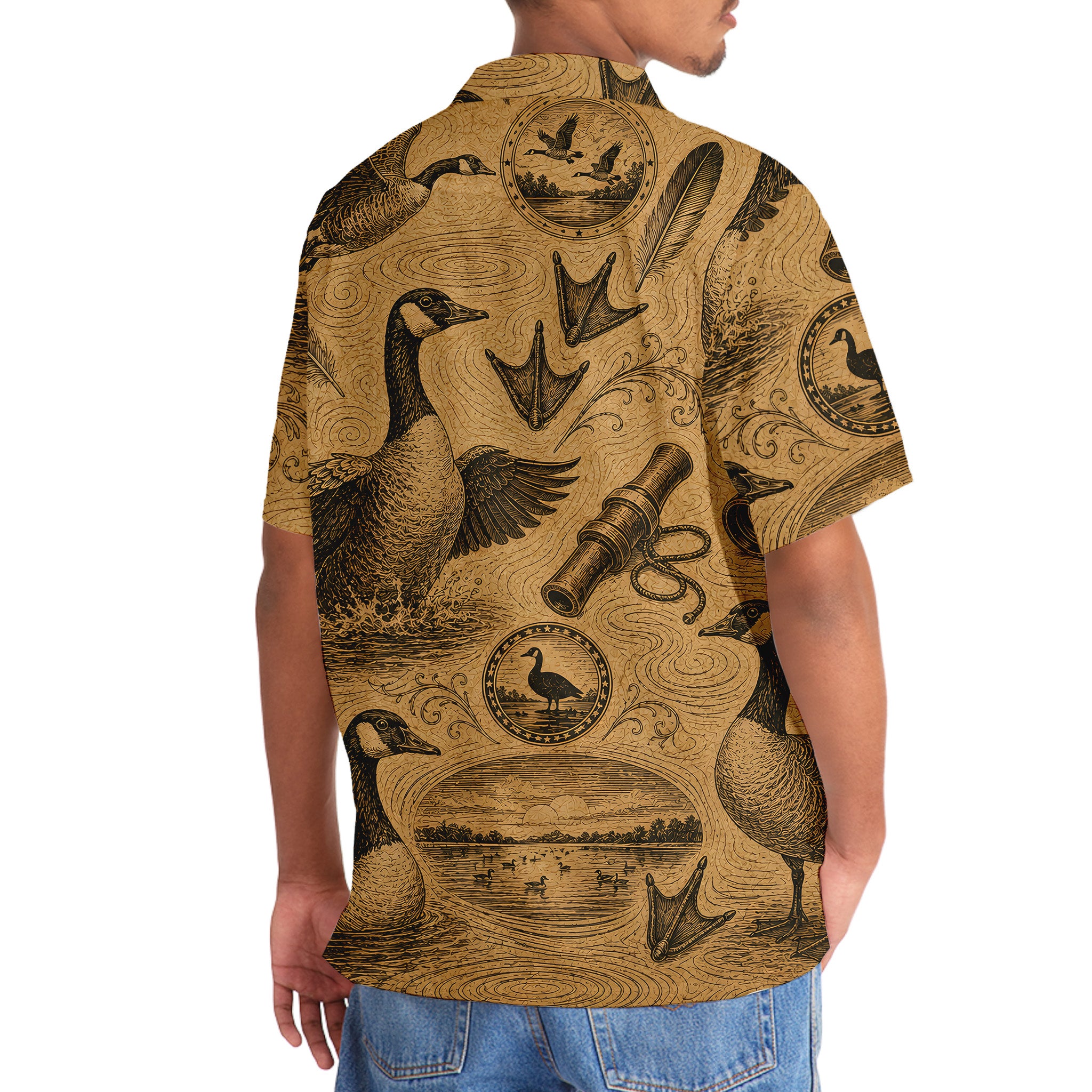 Goose Hunting Vintage Artwork Hawaiian Shirt