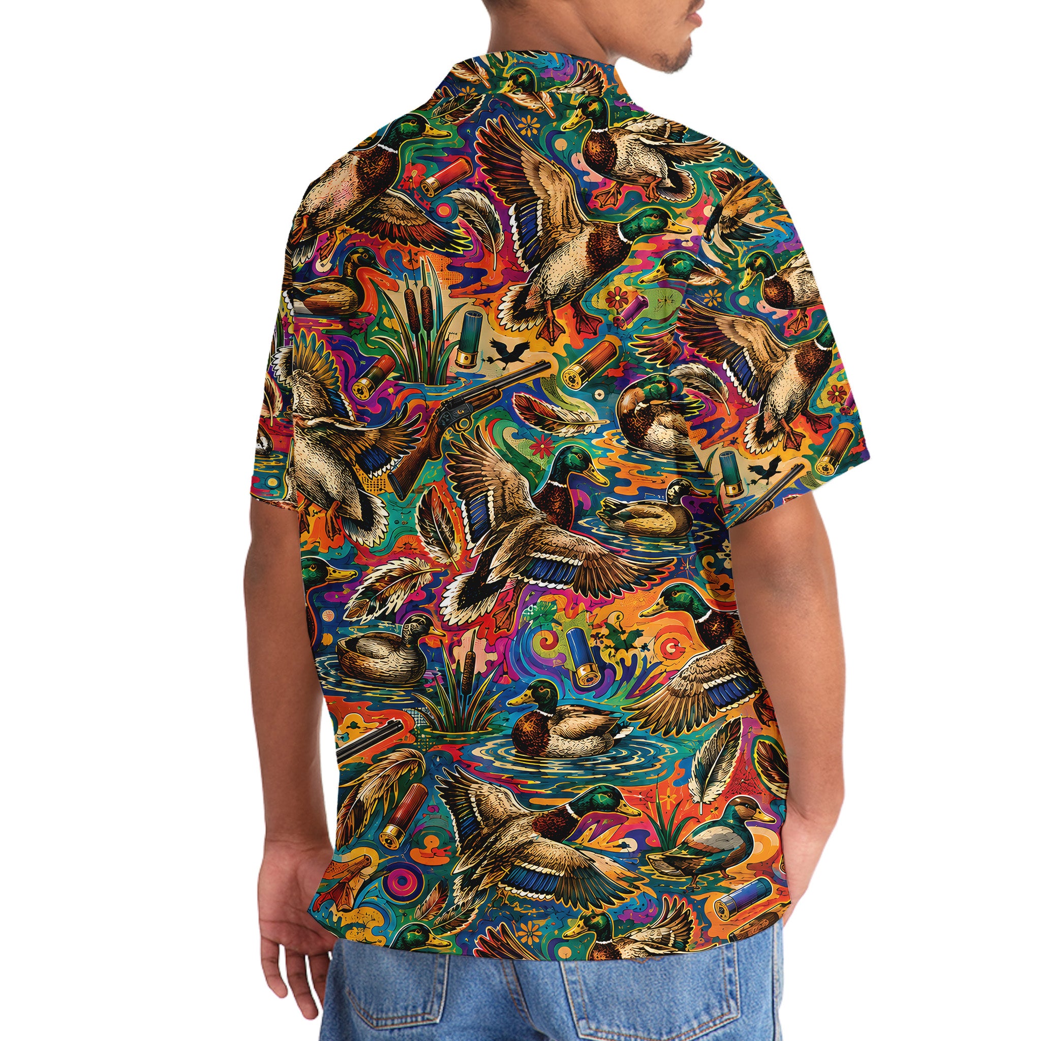 Psychedelic Duck Hunting Hawaiian Shirt