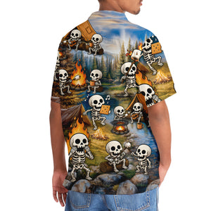 Vintage Skeleton Camping Hawaiian Shirt