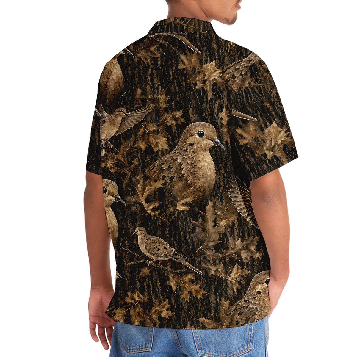 Vintage Wild Dove Art Camo Hawaiian Shirt