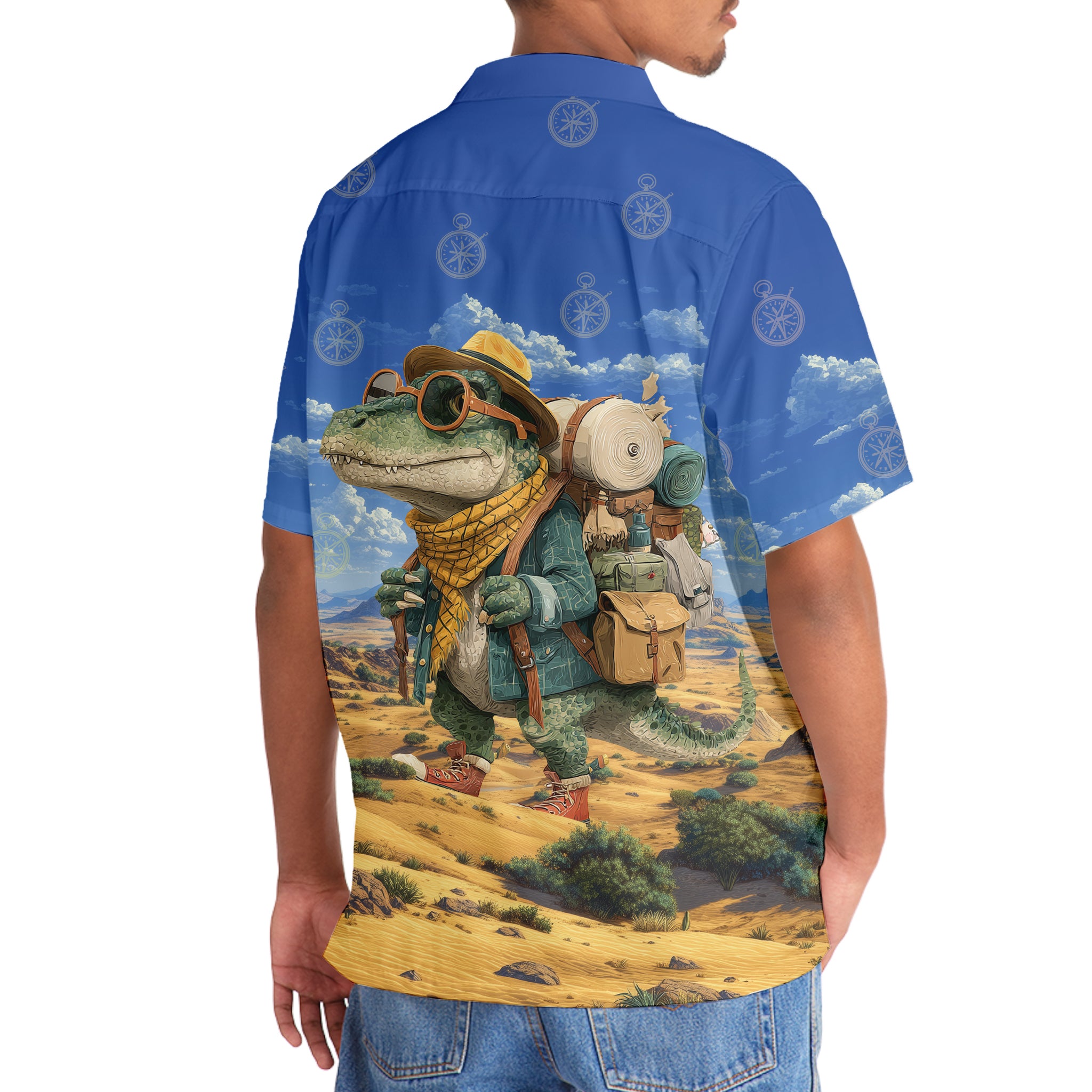 Desert Explorer Dinosaur Hawaiian Shirt