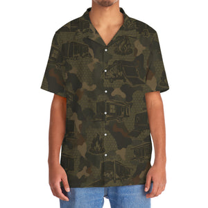 Toy Hauler Camping Camouflage Hawaiian Shirt