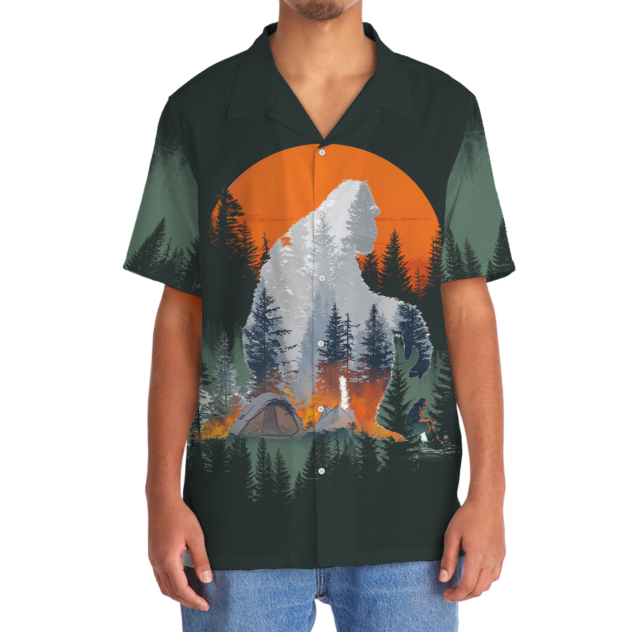 Campfire Stories with Bigfoot Hawaiian Shirt