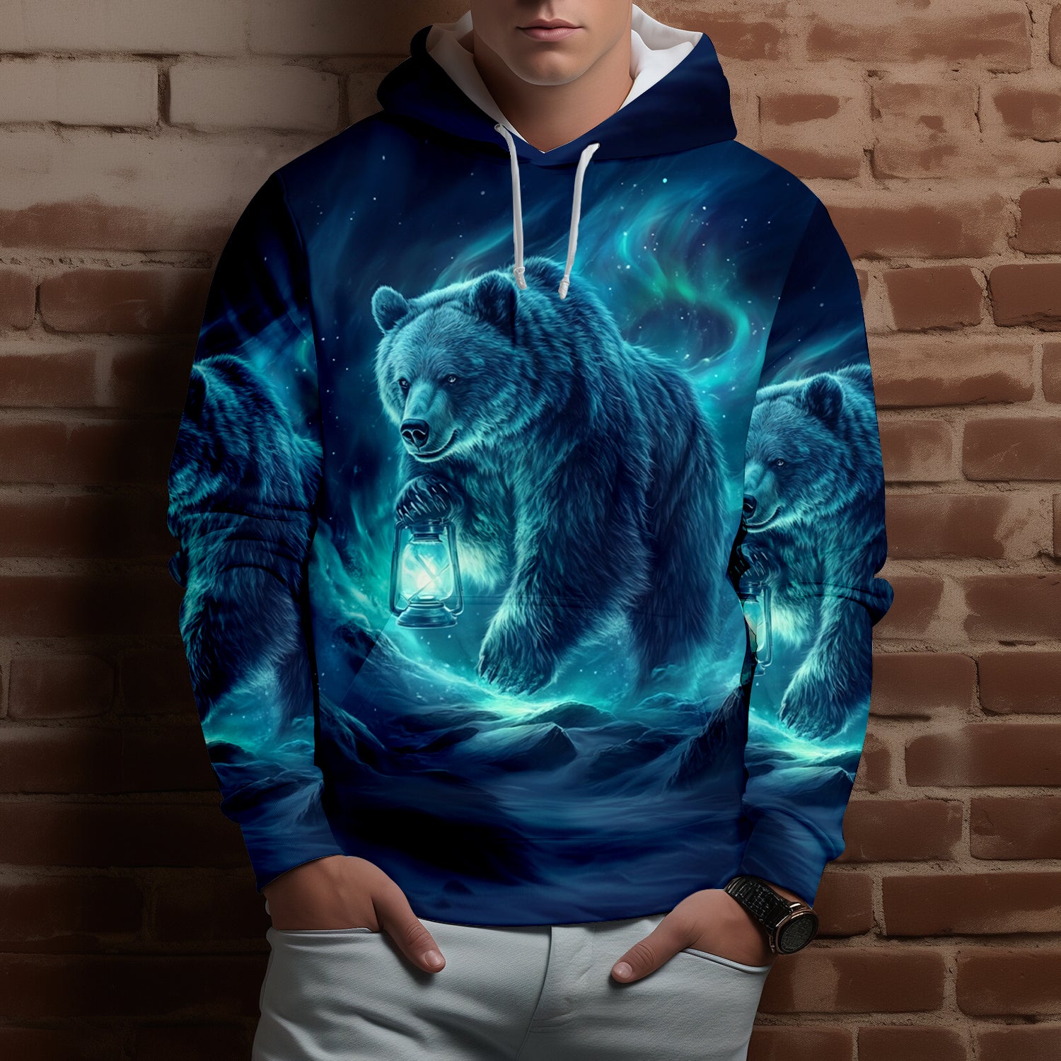 Wild Bear In The Night All Over Print Shirt