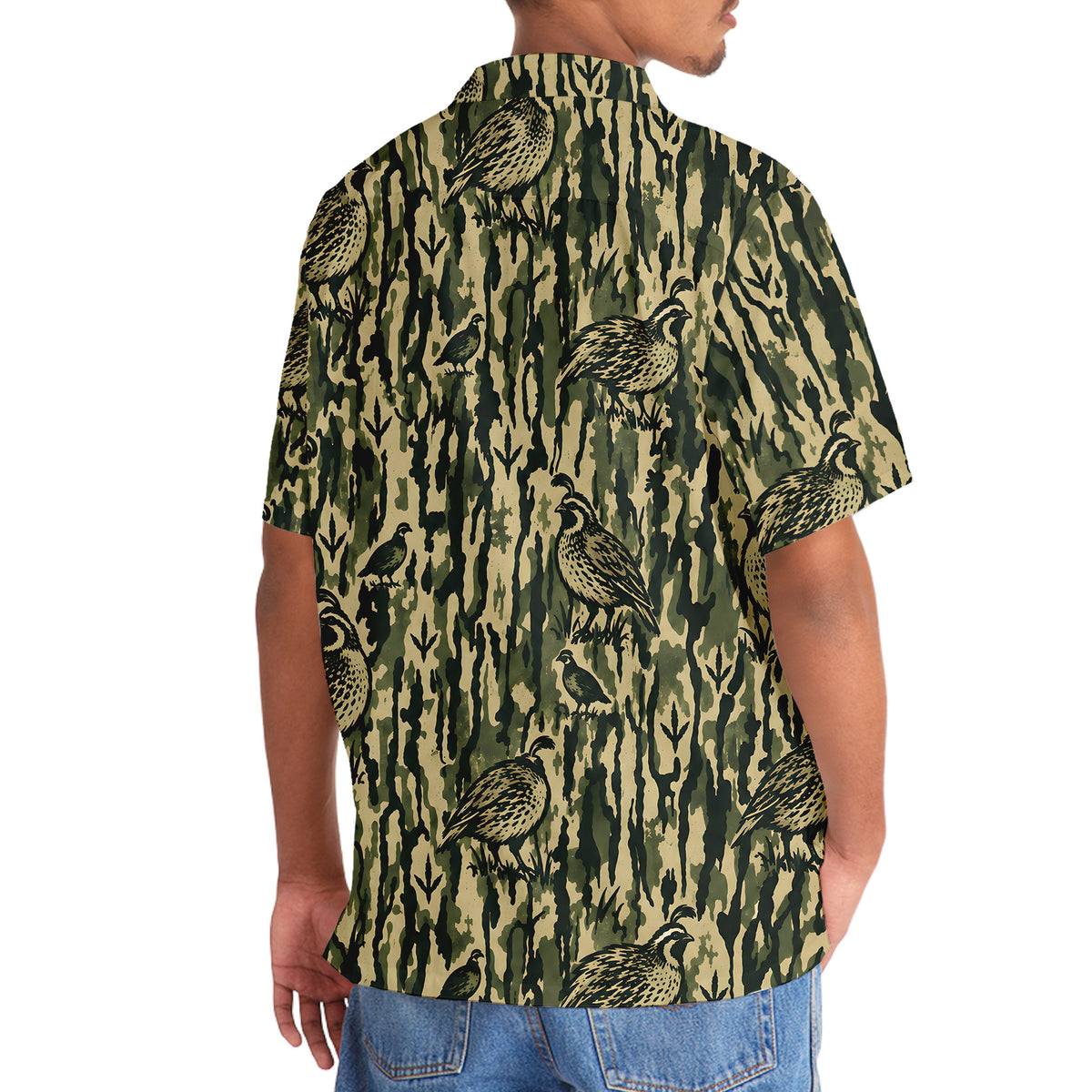 Quail Stripe Camouflage Hawaiian Shirt