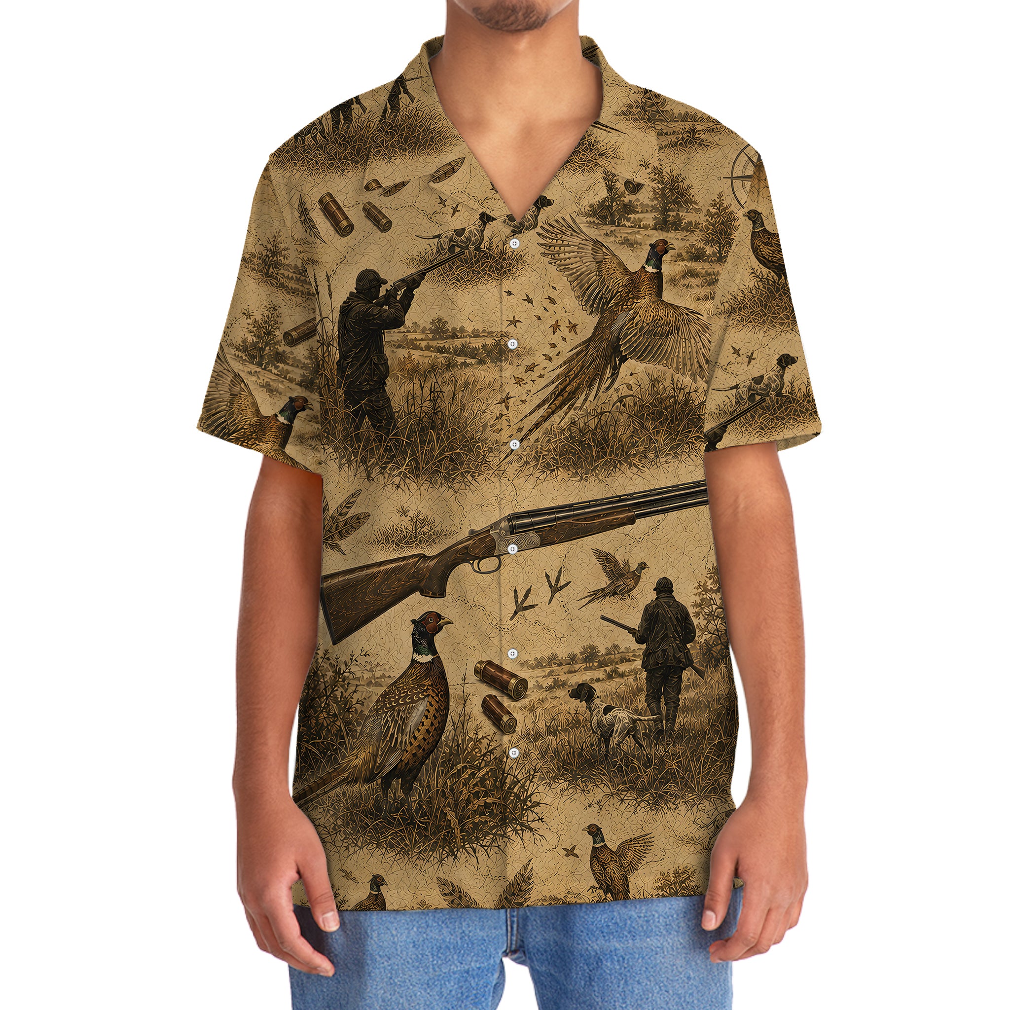 Vintage Pheasant Hunter Heritage Hawaiian Shirt