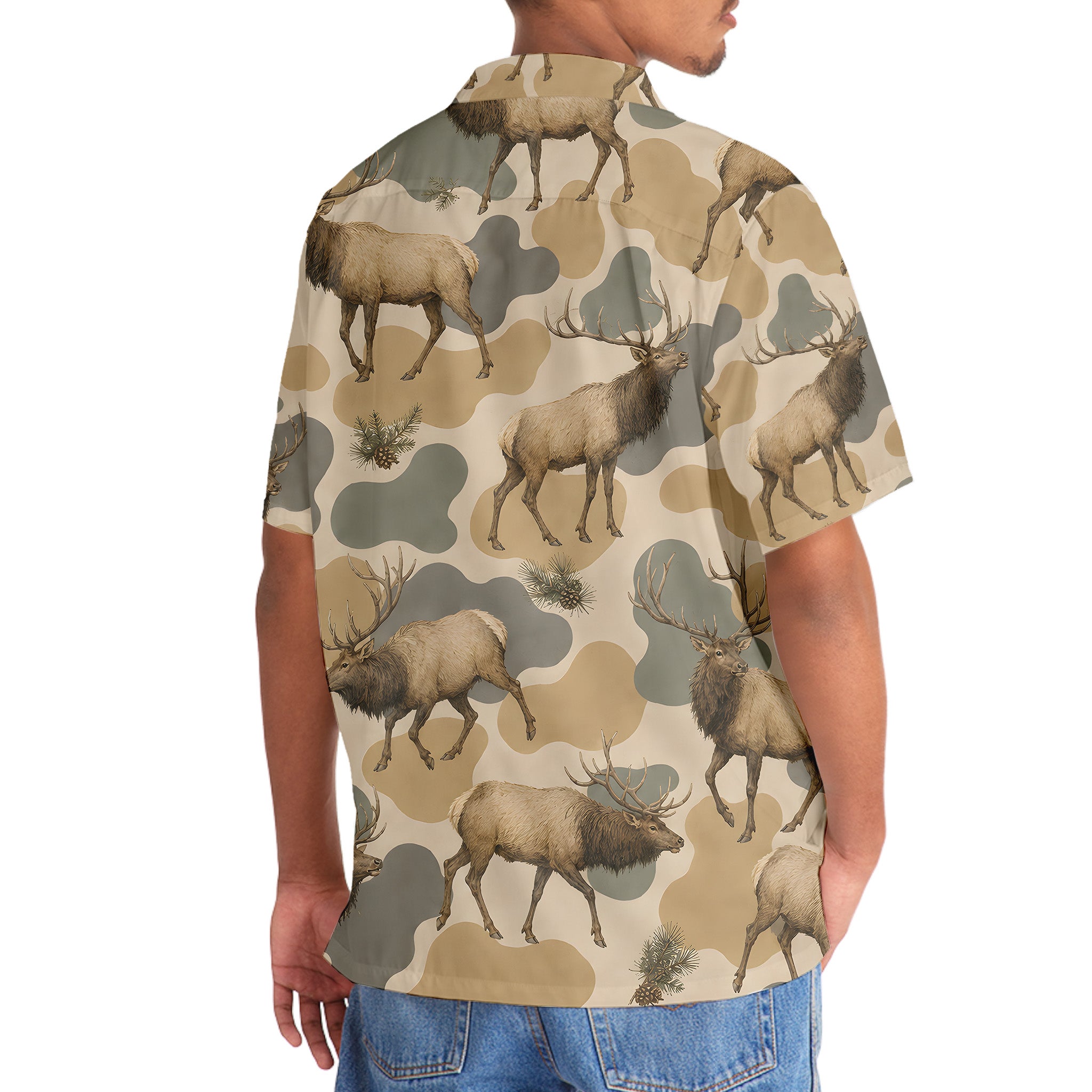 Elk Camouflage Hawaiian Shirt