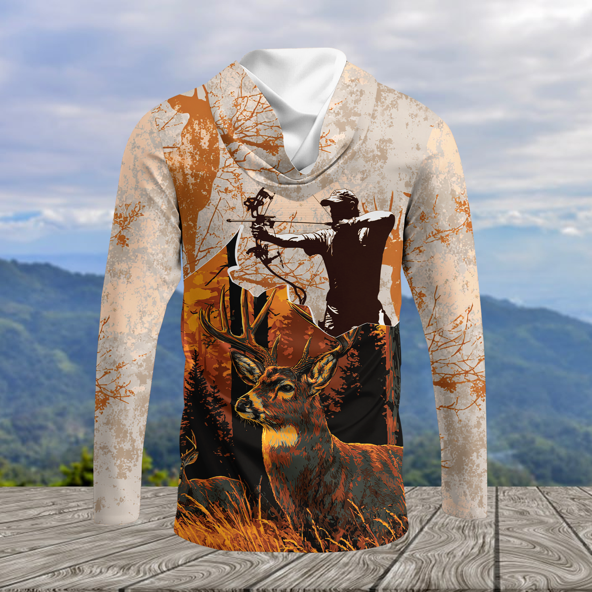 Vintage Deer Hunting Orange All Over Print Shirt