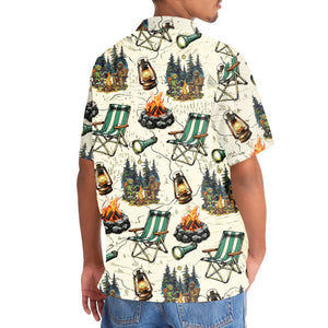 Alien And Bigfoot Camping Hawaiian Shirt