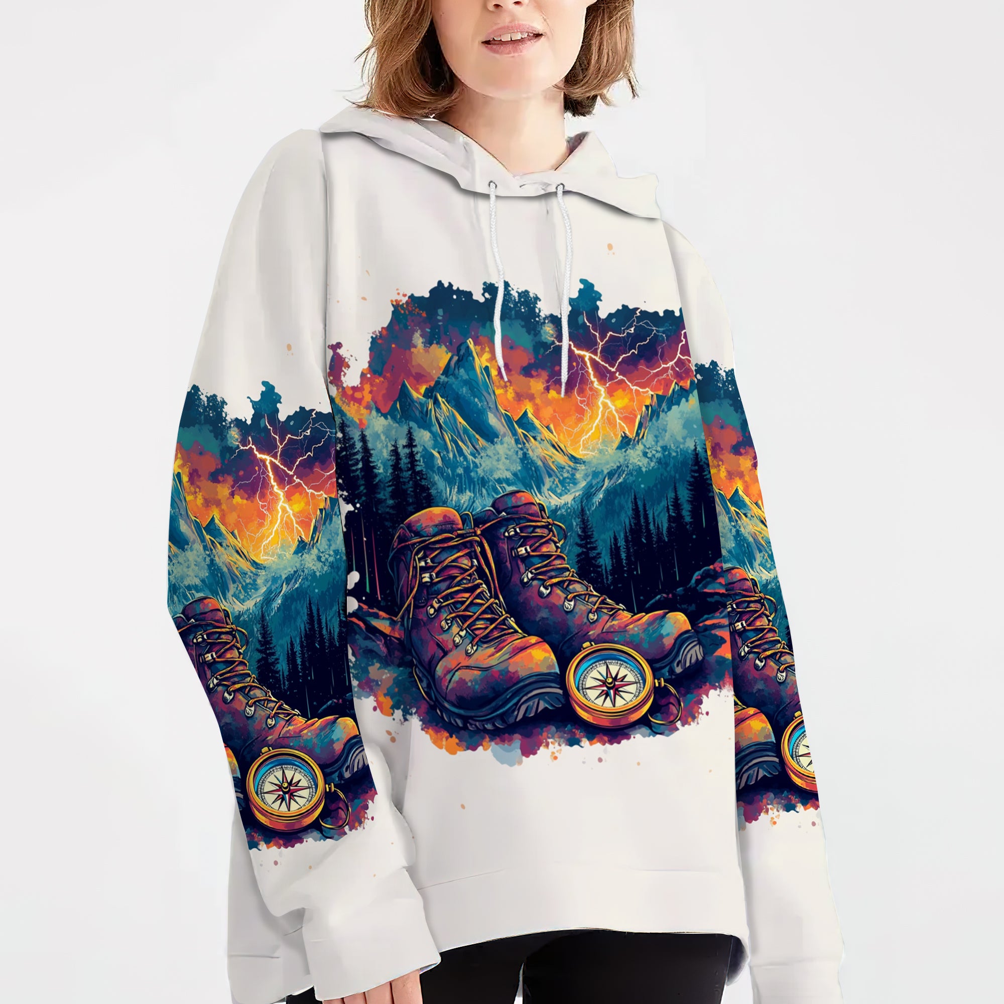 The Mountains Are Calling Compass Boots All Over Print Shirt
