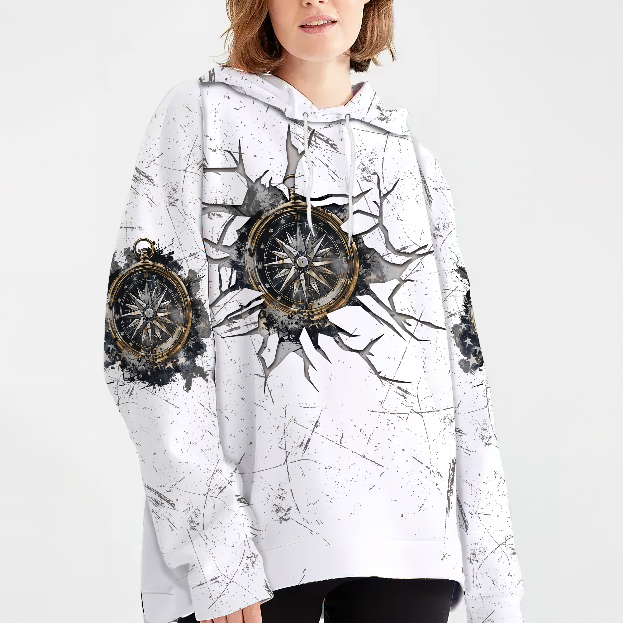 Not All Who Wander Are Lost Compass Cracks All Over Print Shirt