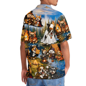 Vintage Dogs Camping Hawaiian Shirt