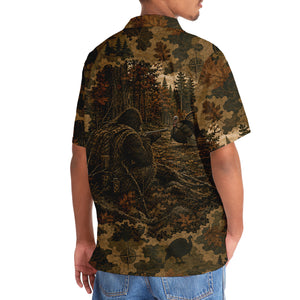 Bigfoot Wild Turkey Hunting Camouflage Funny Hawaiian Shirt