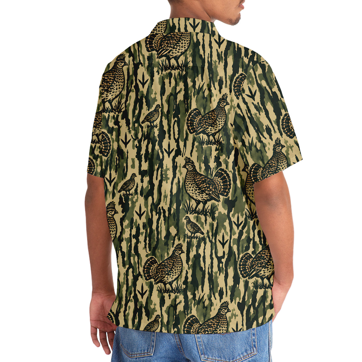 Grouse Stripe Camouflage Hawaiian Shirt