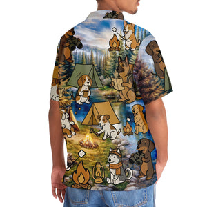 Funny Dog Camping Hawaiian Shirt